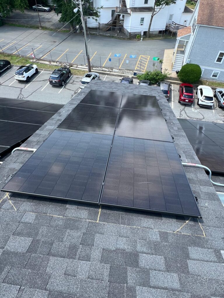 Close view of solar panels installed at Fazza Commons by Alexa Energy Power Solutions