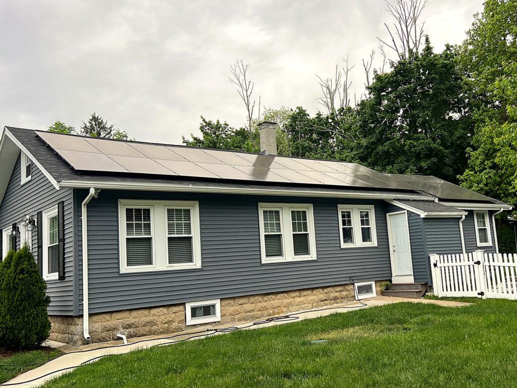Home in West Bridgewater, MA with rooftop solar panels